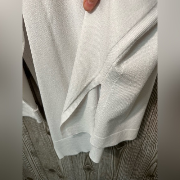 $129 Gretchen Scott White Sneek A Peek Knit Sweater Sz M - Picture 11 of 12